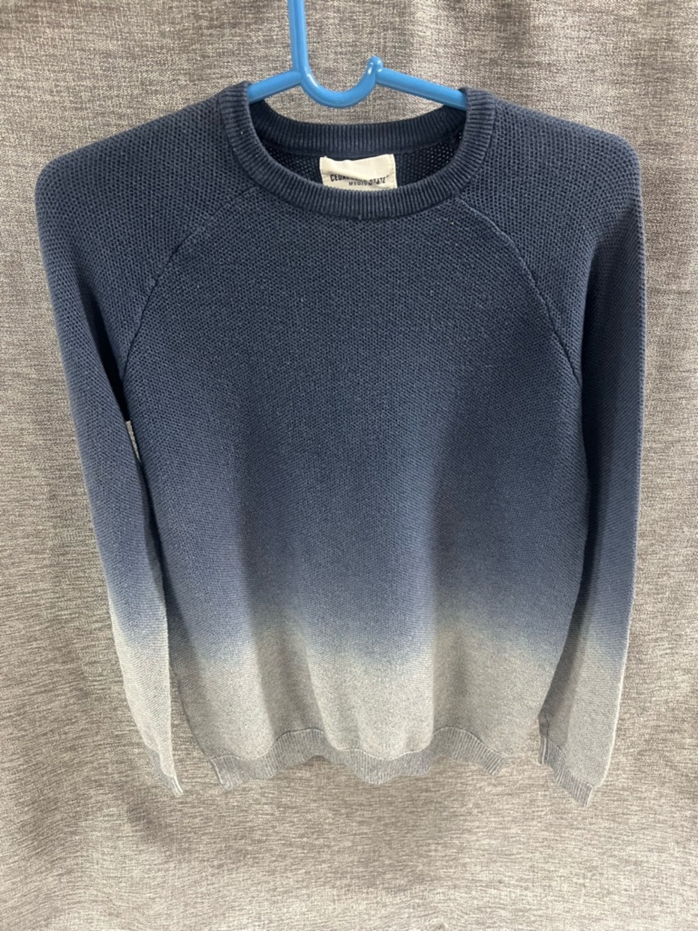Men's Ombre Crewneck Sweater - Navy to Light Gray